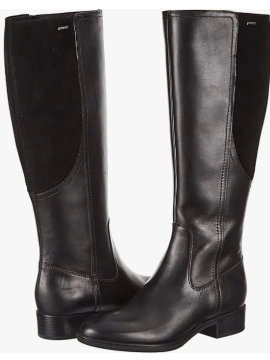 Geox Black Over-The-Knee Leather Riding Boots Size 7